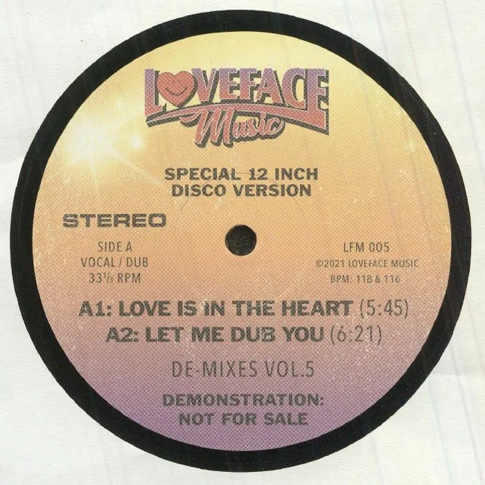 Front cover — LOVEFACE — De Mixes: Vol 5