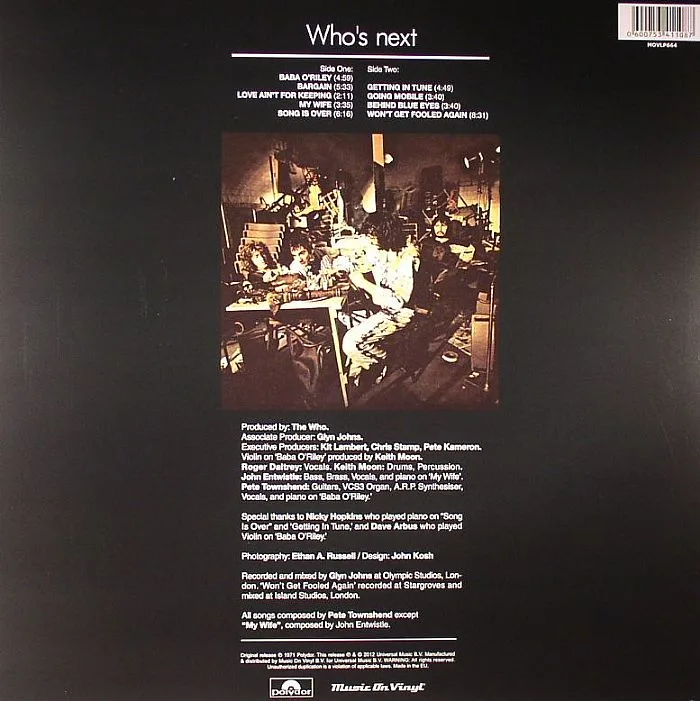 Обратная сторона обложки — The WHO — Who's Next