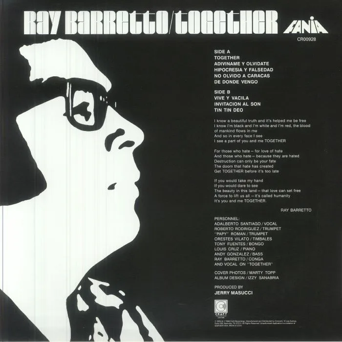 Обратная сторона обложки — Ray BARRETTO — Together (Record Store Day Black Friday RSD 2025)