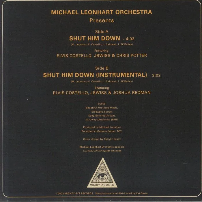 Обратная сторона обложки — MICHAEL LEONHART ORCHESTRA feat ELVIS COSTELLO & JSWISS — Shut Him Down