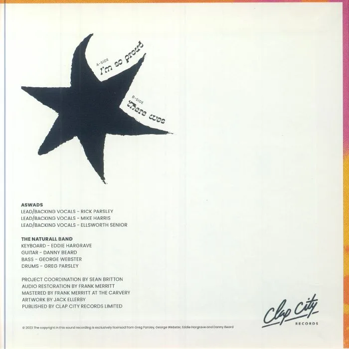 Back cover — ASWADS / THE NATURAL BAND — I'm So Proud (reissue)