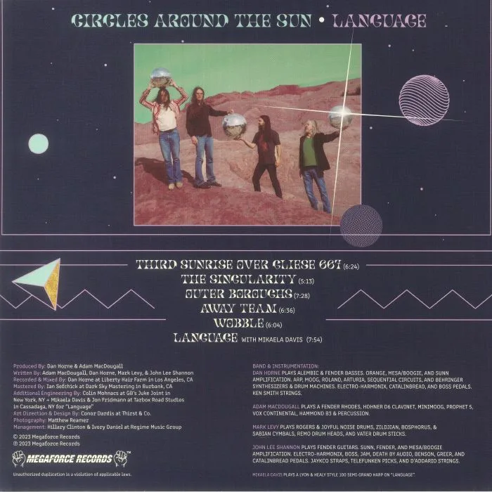 Back cover — CIRCLES AROUND THE SUN — Language