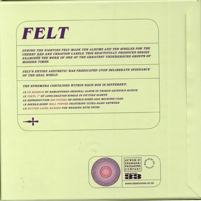 Back cover — FELT — Forever Breathes The Lonely Word (remastered)