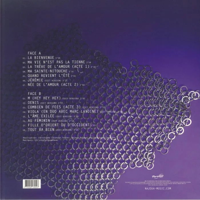 Back cover — Najoua BELYZEL — Au Feminin (remastered)