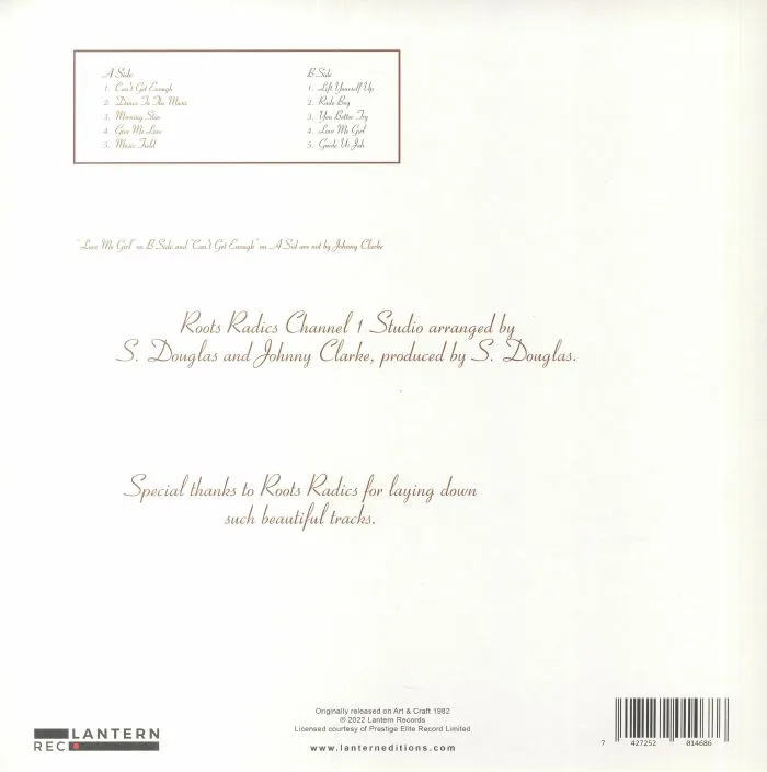 Back cover — Johnny CLARKE — Can't Get Enough (remastered)