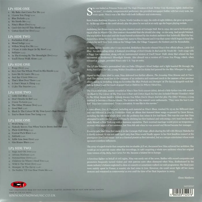 Обратная сторона обложки — Nina SIMONE — The Platinum Collection