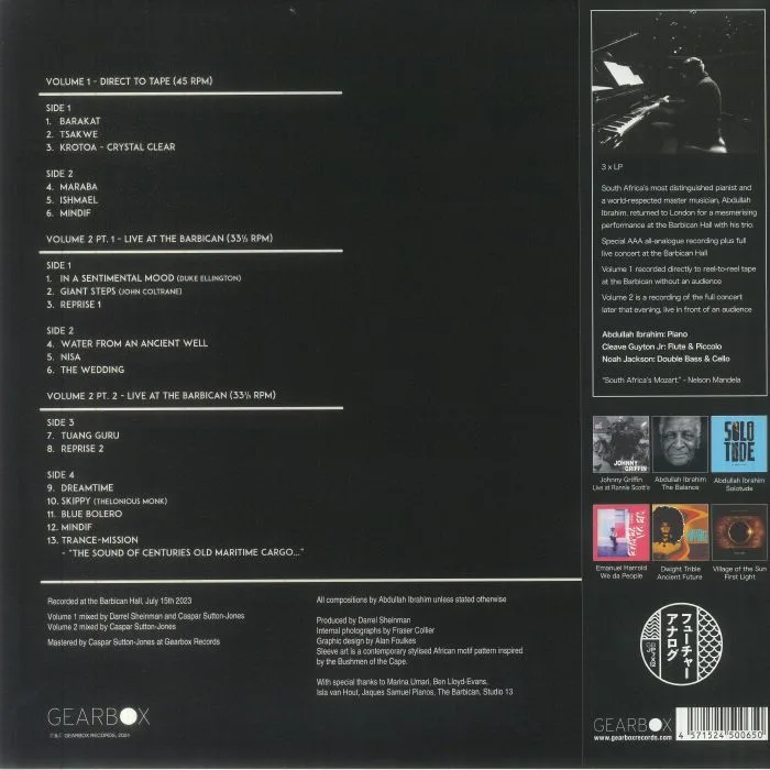 Back cover — Abdullah IBRAHIM — 3