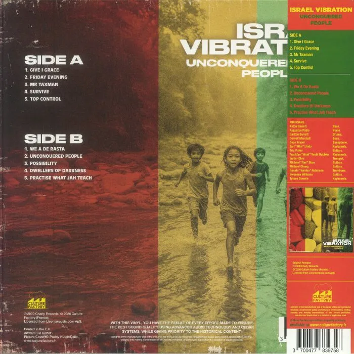 Back cover — ISRAEL VIBRATION — Unconquered People (reissue)