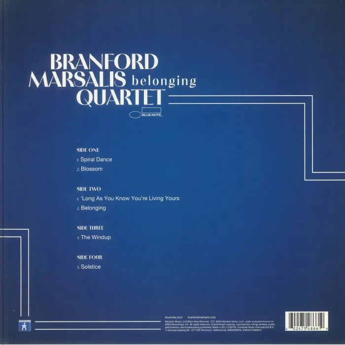 Back cover — BRANFORD MARSALIS QUARTET — Belonging
