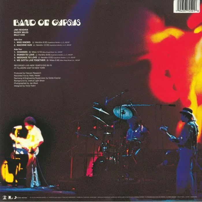 Обратная сторона обложки — Jimi HENDRIX — Band Of Gypsys (50th Anniversary Edition)
