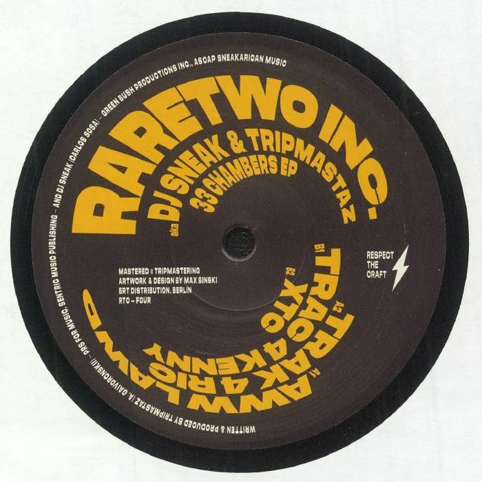 Front cover — RARETWO INC aka TRIPMASTAZ / DJ SNEAK — 33 Chambers EP