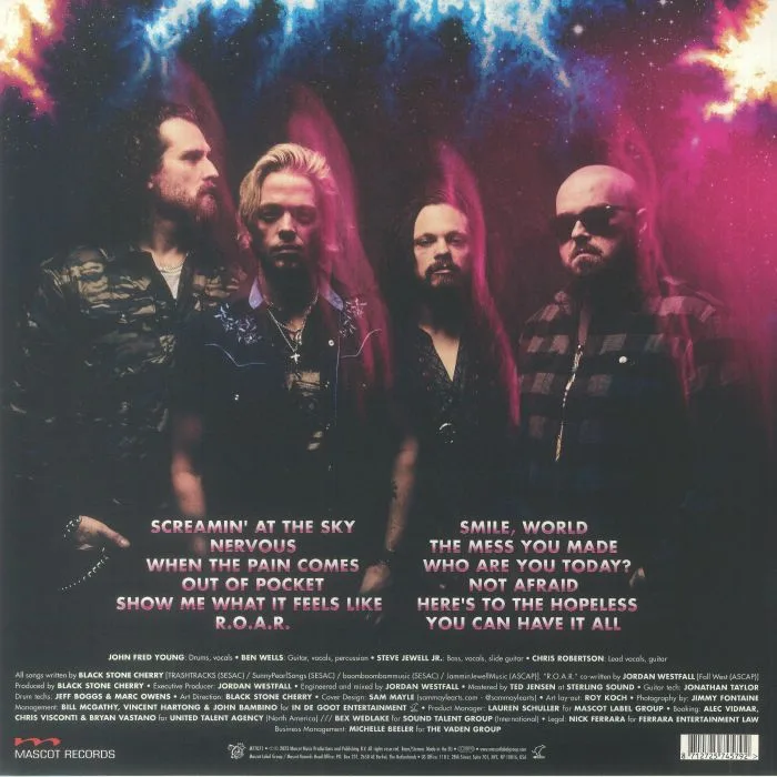 Back cover — BLACK STONE CHERRY — Screamin' At The Sky