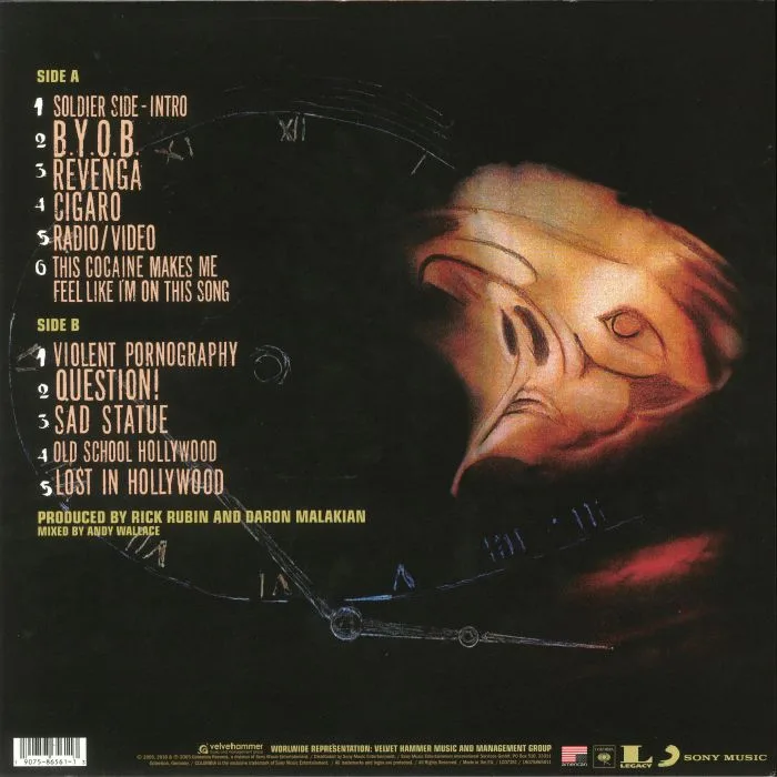 Обратная сторона обложки — SYSTEM OF A DOWN — Mezmerize (reissue)