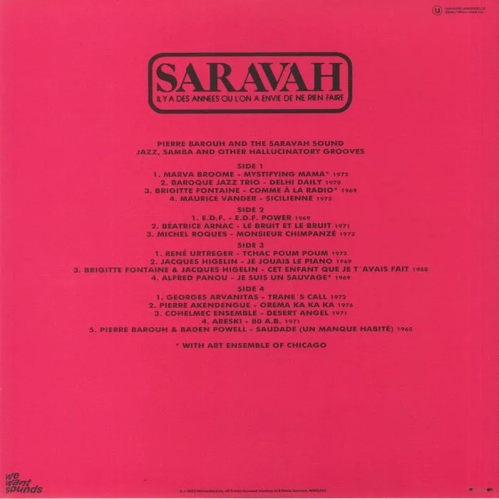 Back cover — VARIOUS — Pierre Barouh & The Saravah Sound