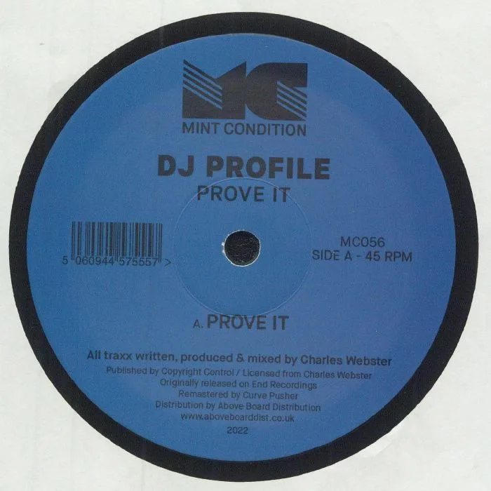 Лицевая сторона обложки — DJ PROFILE aka CHARLES WEBSTER — Prove It (remastered)
