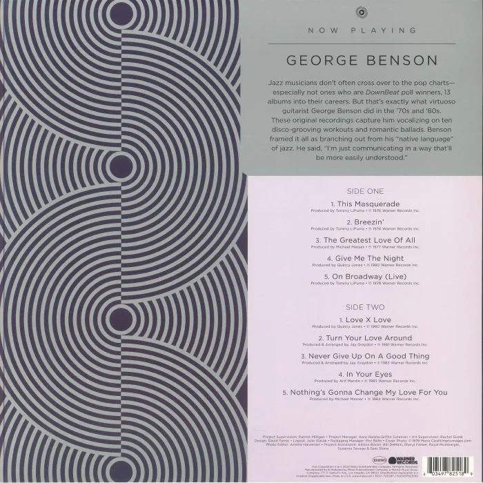 Обратная сторона обложки — George BENSON — Now Playing