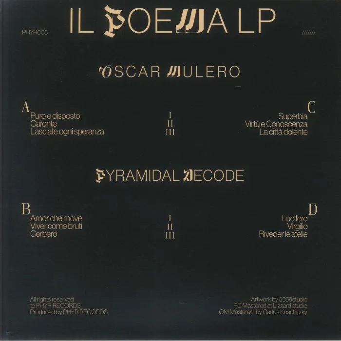 Обратная сторона обложки — Oscar MULERO / PYRAMIDAL DECODE — Il Poema