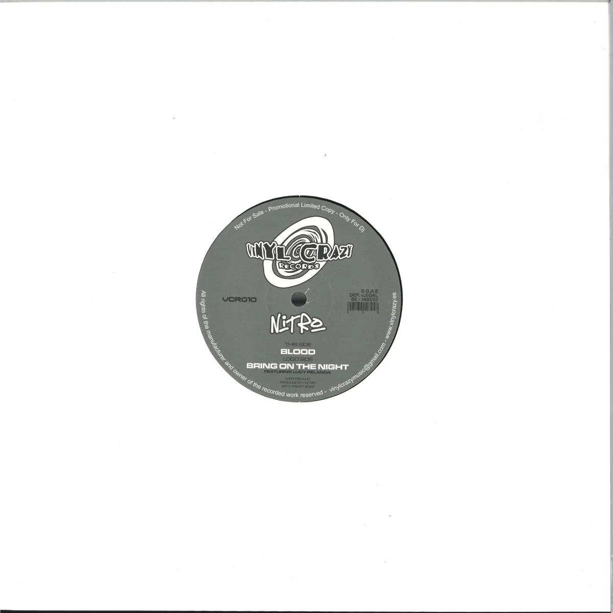 Back cover — Nitro — Blod / Bring On The Night ft Lucy Pelanda