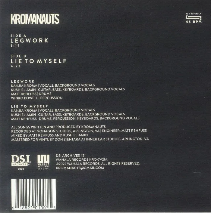 Обратная сторона обложки — KROMANAUTS — Legwork