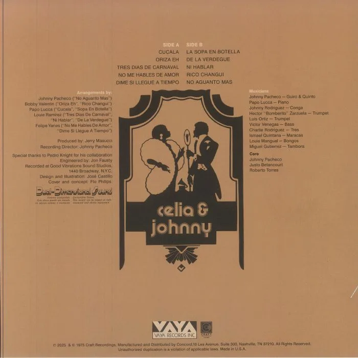 Back cover — Celia CRUZ / JOHNNY PACHECO — Tremendo Cache (50th Anniversary Edition)