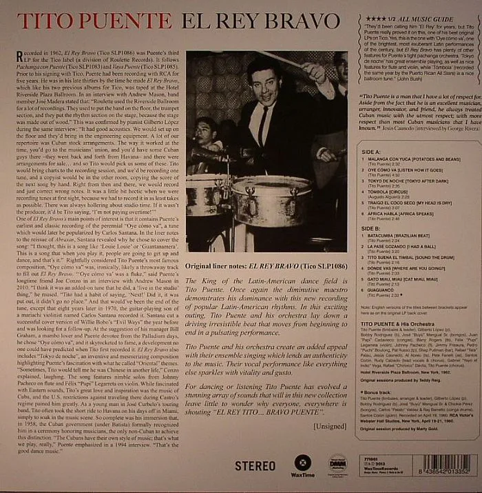 Обратная сторона обложки — Tito PUENTE — El Rey Bravo
