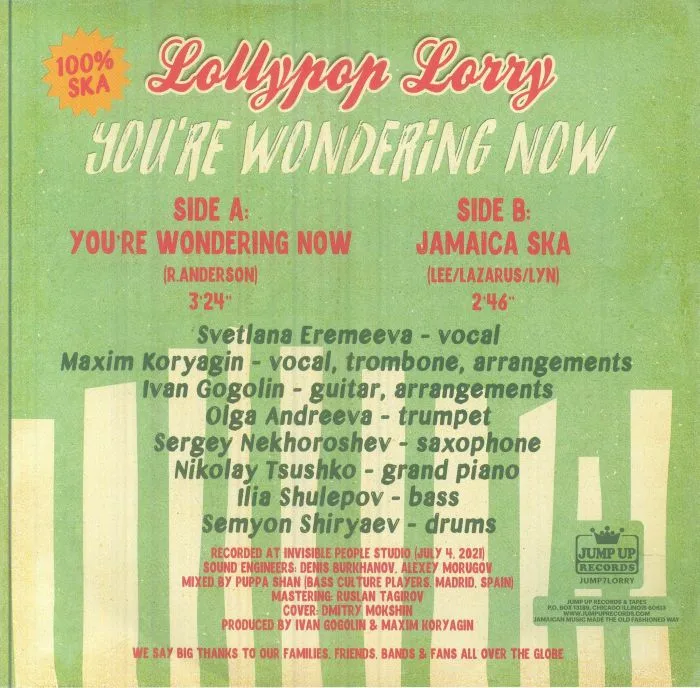 Обратная сторона обложки — LOLLYPOP LORRY — You're Wondering Now