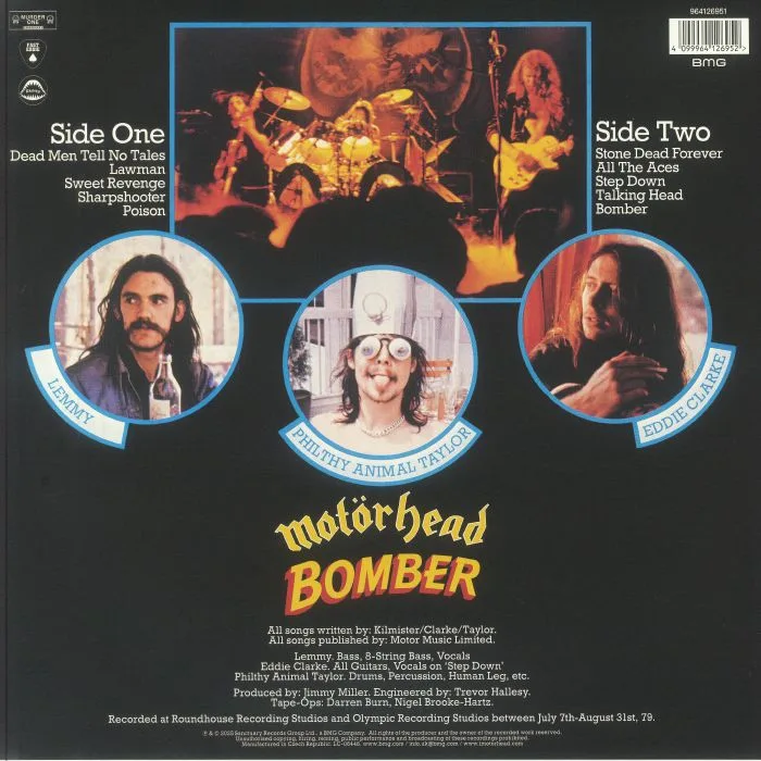Обратная сторона обложки — MOTORHEAD — Bomber (reissue)