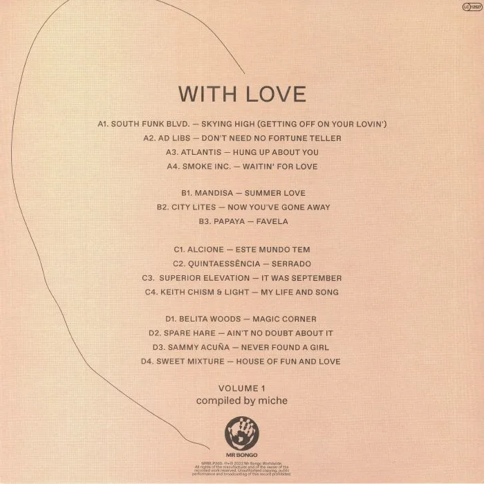 Back cover — MICHE / VARIOUS — With Love: Volume 1 Compiled By Miche