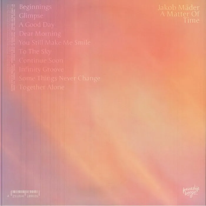 Back cover — Jakob MADER — A Matter Of Time