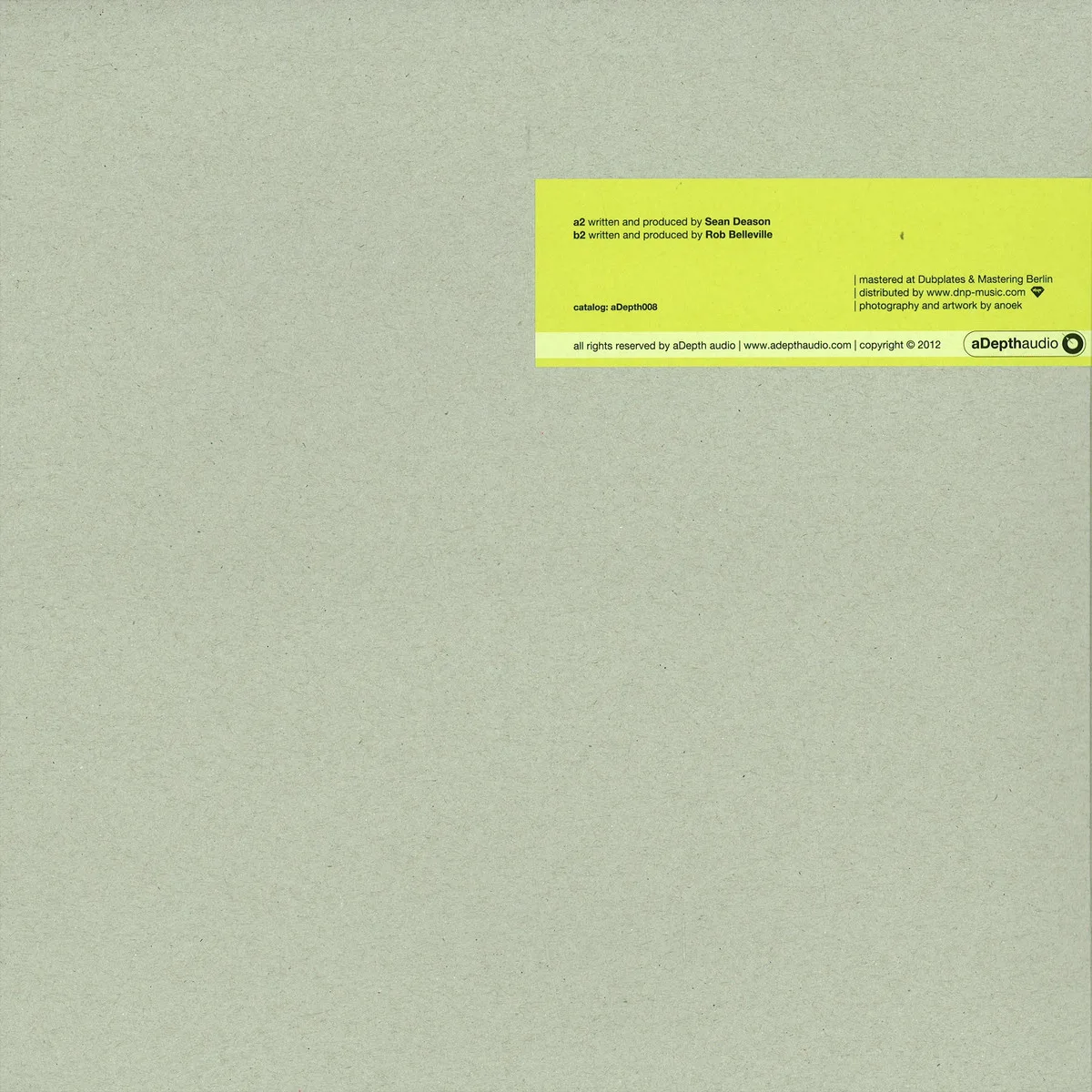 Back cover — Sean Deason&Rob Belleville — Rebound Ep