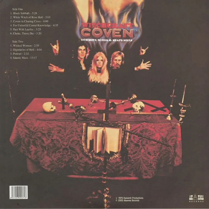 Обратная сторона обложки — COVEN — Witchcraft Destroys Minds & Reaps Souls
