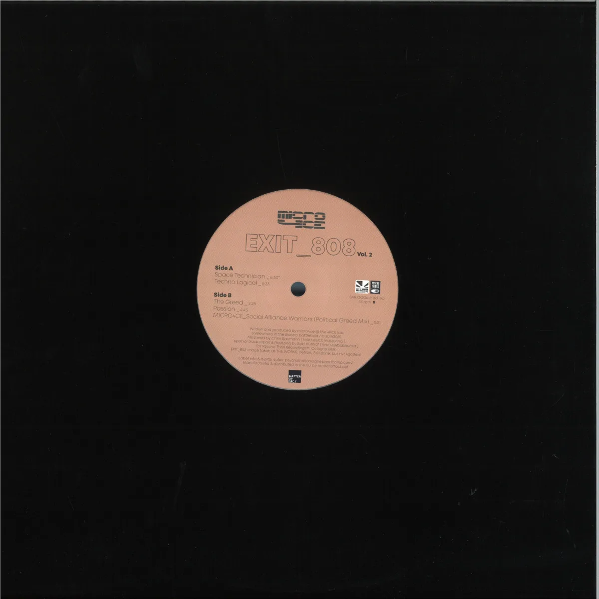 Back cover — MICRO4CE / UNDER WATER — EXIT_808 LP 2x12"