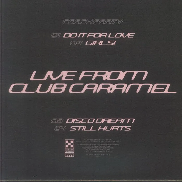 Back cover — COACH PARTY — Live & Loud From Club Caramel (Record Store Day RSD 2026)