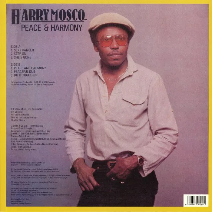 Обратная сторона обложки — Harry MOSCO — Peace & Harmony (reissue)
