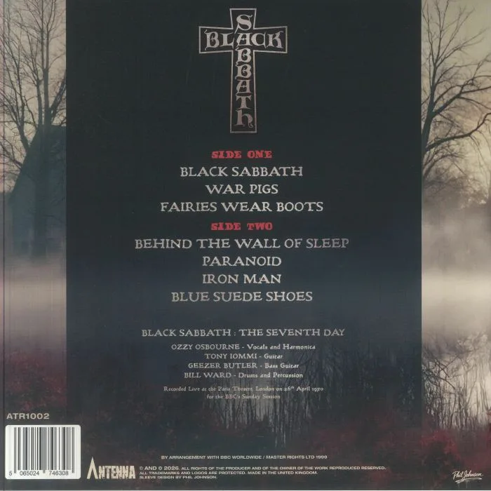 Back cover — BLACK SABBATH — The Seventh Day: Live In London