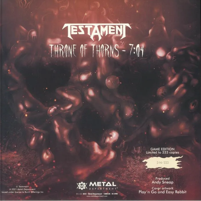 Back cover — TESTAMENT — Throne Of Thorns