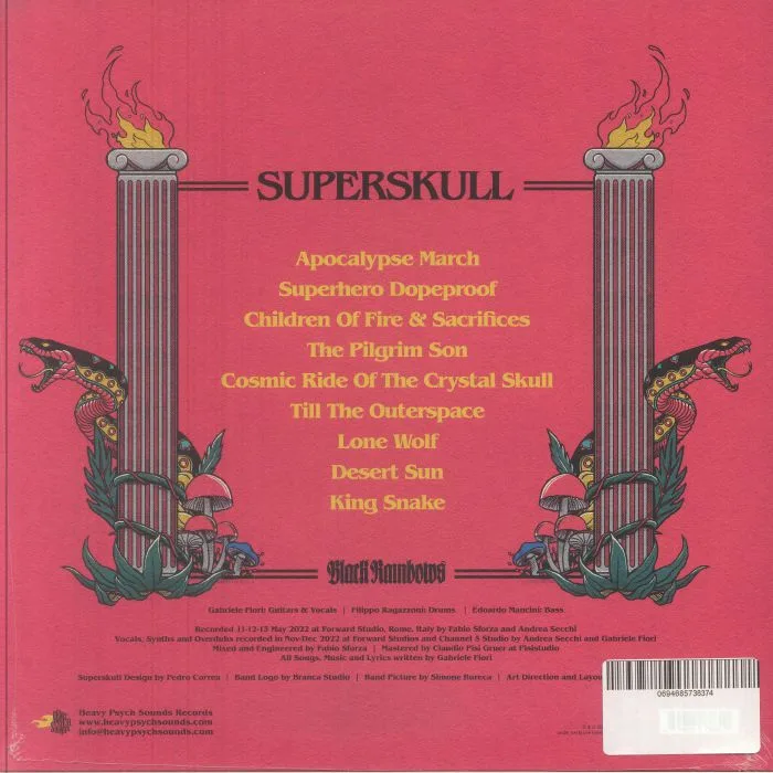 Back cover — BLACK RAINBOWS — Superskull