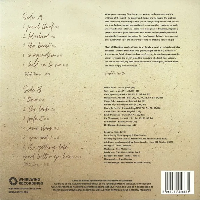 Back cover — Nishla SMITH — It's Getting Late You Better Go Home