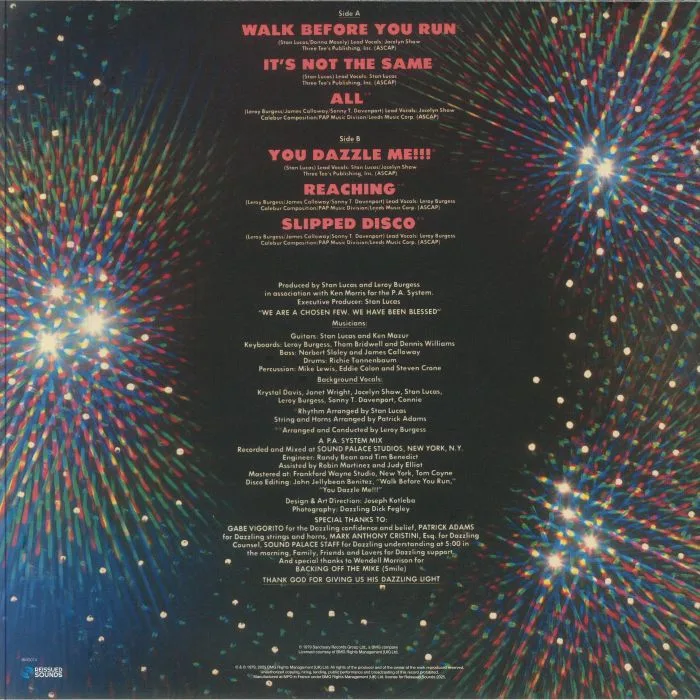 Back cover — DAZZLE — Dazzle (reissue)