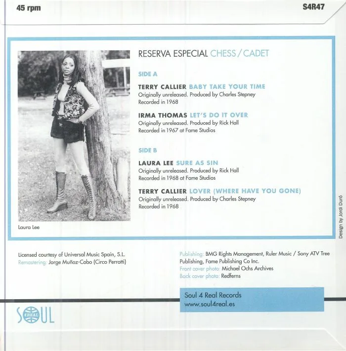 Back cover — Terry CALLIER / IMA THOMAS / LAURA LEE — Reserva Special: Chess / Cadet