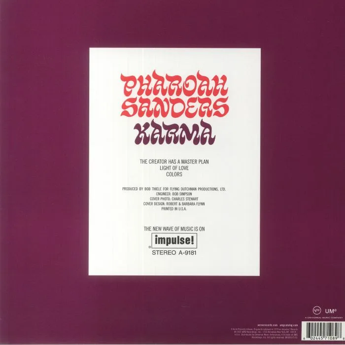 Back cover — Pharoah SANDERS — Karma (Acoustic Sounds Series)