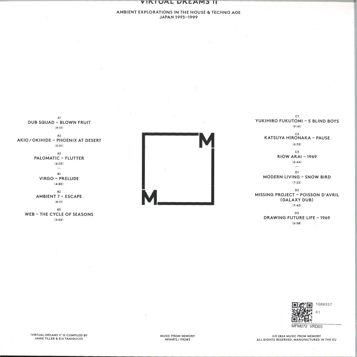 Back cover — Various — VIRTUAL DREAMS II - AMBIENT EXPLORATIONS IN THE HOUSE & TECHNO AGE, JAPAN 1993-1999