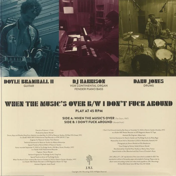 Back cover — Doyle II DDD aka BRAMHALL / DJ HARRISON / DARU JONES — When The Music's Over
