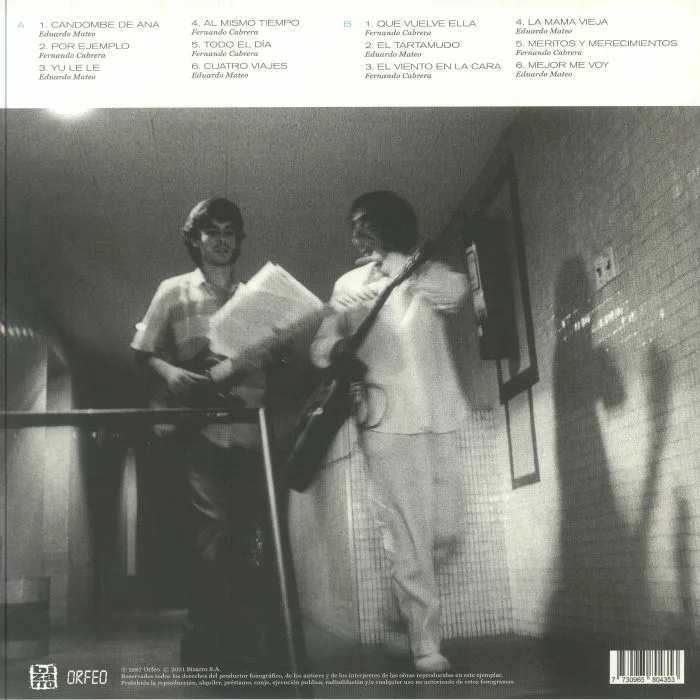 Обратная сторона обложки — Eduardo MATEO / FERNANDO CABRERA — Mateo Y Cabrera (reissue)