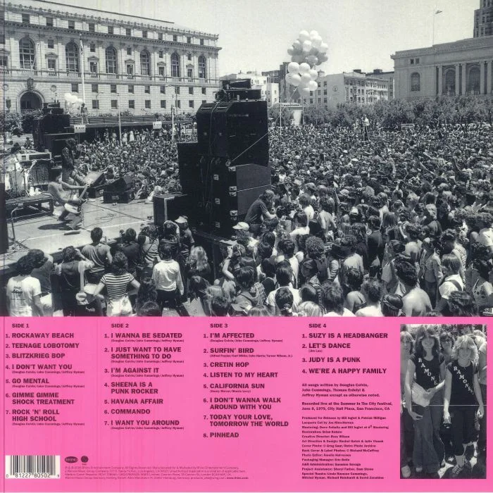 Обратная сторона обложки — RAMONES — Summer In The City: Live In San Francisco 1979 (Record Store Day RSD 2026)