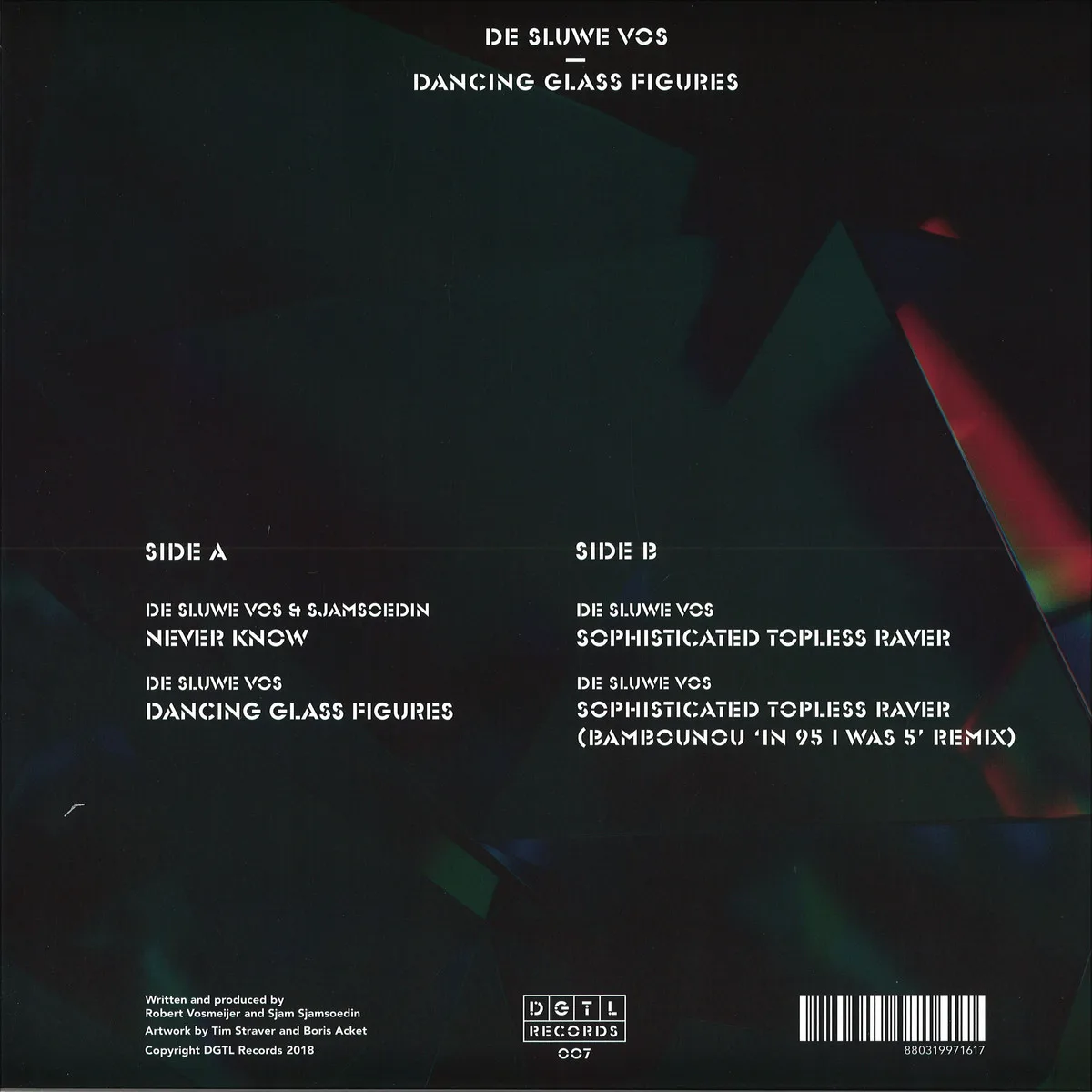 Back cover — De Sluwe Vos — Dancing Glass Figures