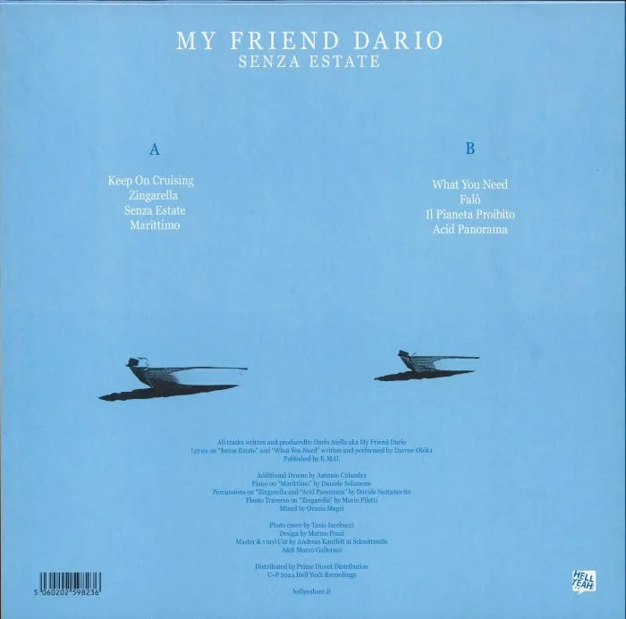 Обратная сторона обложки — MY FRIEND DARIO — Senza Estate