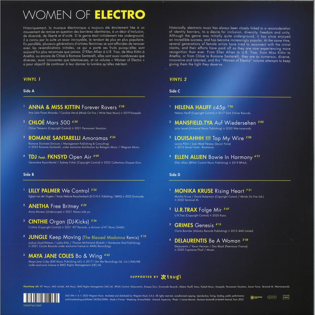 Back cover — Various — WOMEN OF ELECTRO 01 LP 2x12"
