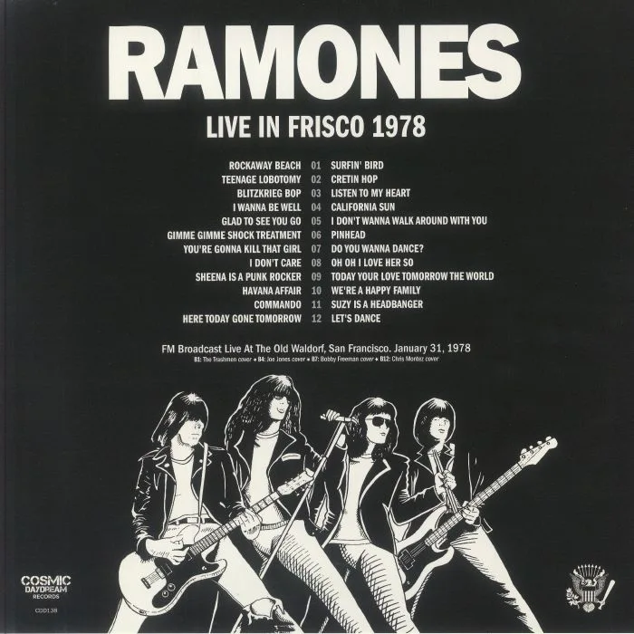 Обратная сторона обложки — RAMONES — Live In Frisco 1978