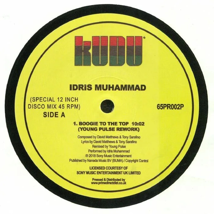 Лицевая сторона обложки — Idris MUHAMMAD — Boogie To The Top (Young Pulse rework)